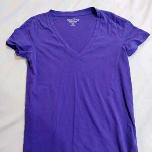 J. Crew Women's V-Neck Short Sleeve Tee - Deep Purple